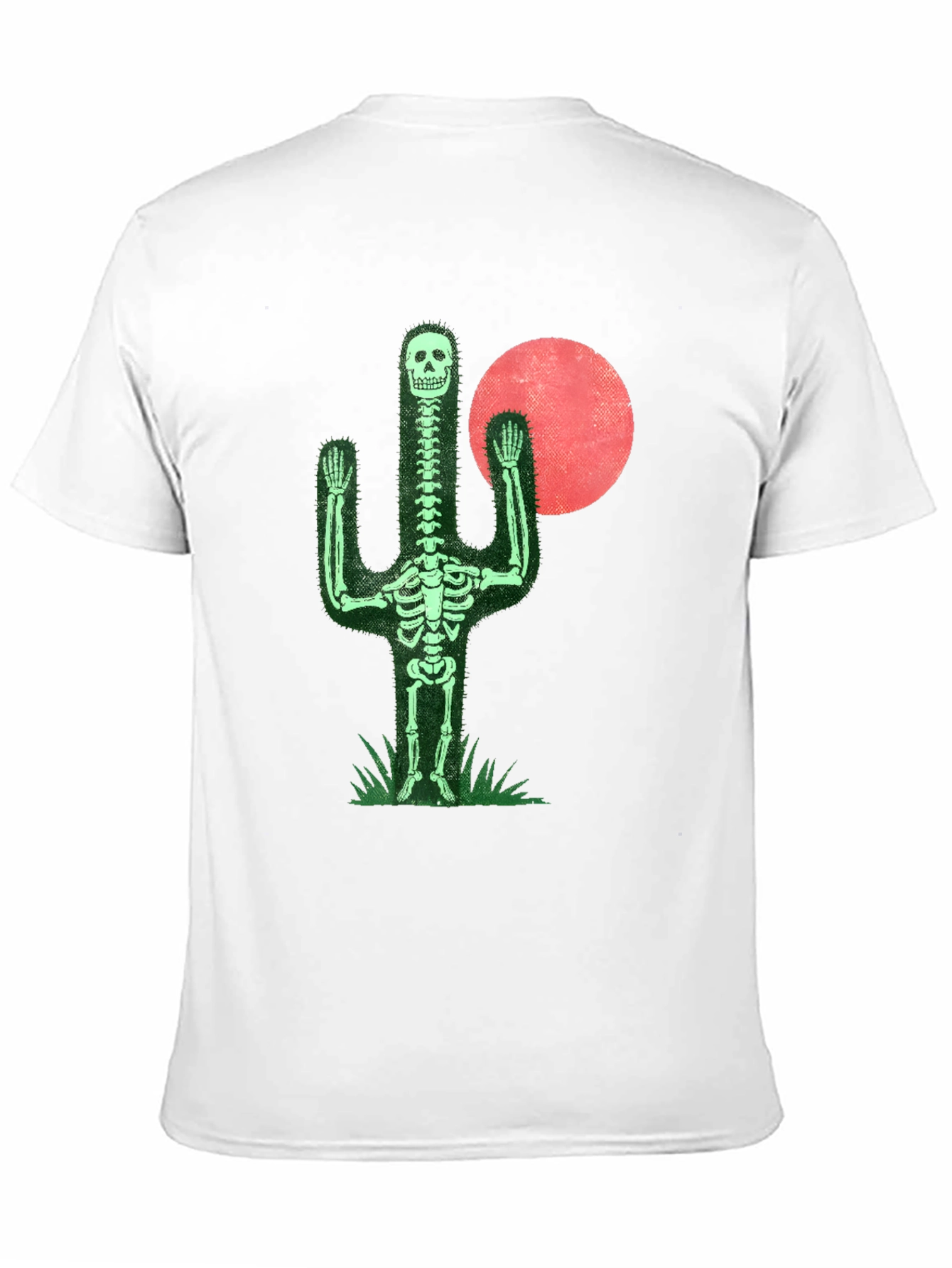 Skeleton Cactus Graphic Tee - Novelty Print Shirt