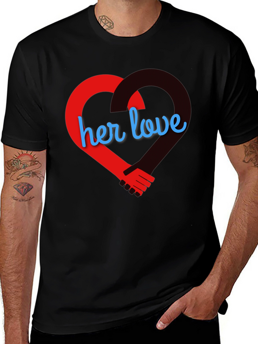 Her Love T-Shirt - Heart Handshake Graphic Tee