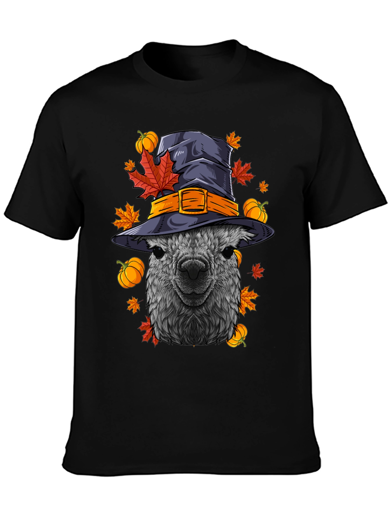 Halloween Alpaca Witch Hat T-Shirt
