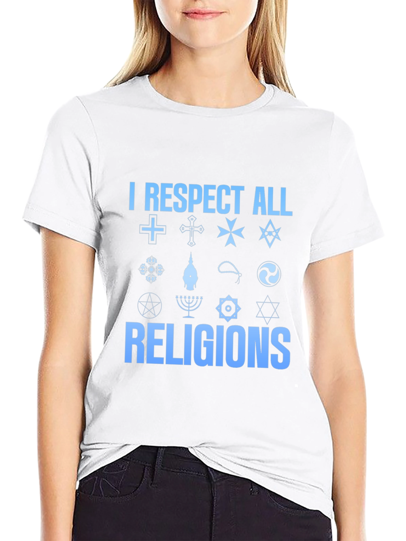 I Respect All Religions T-Shirt - Unisex Black Tee