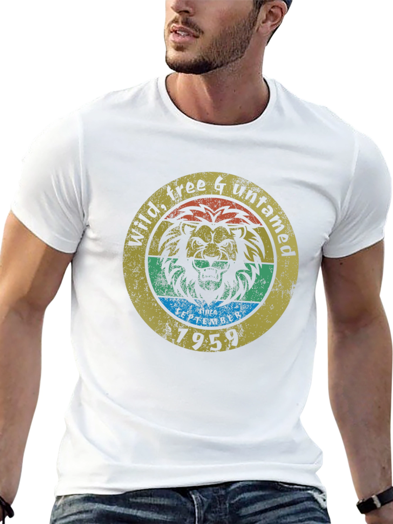 Wild Free Untamed Lion Black T-Shirt