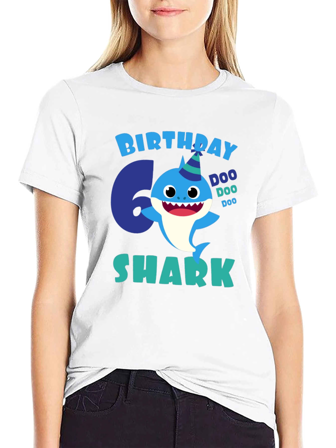 6th Birthday Shark T-Shirt