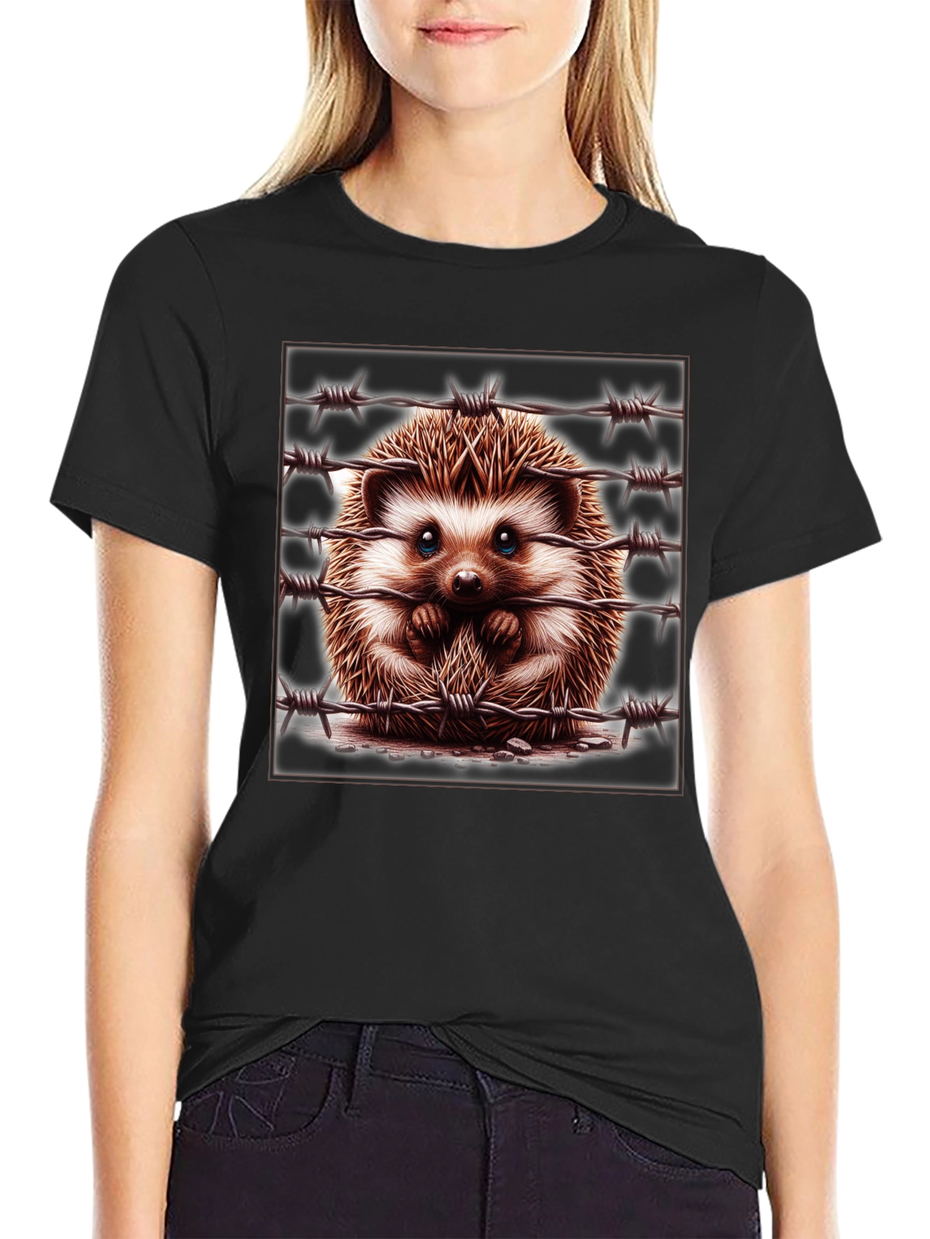 Hedgehog Barbed Wire Graphic Tee