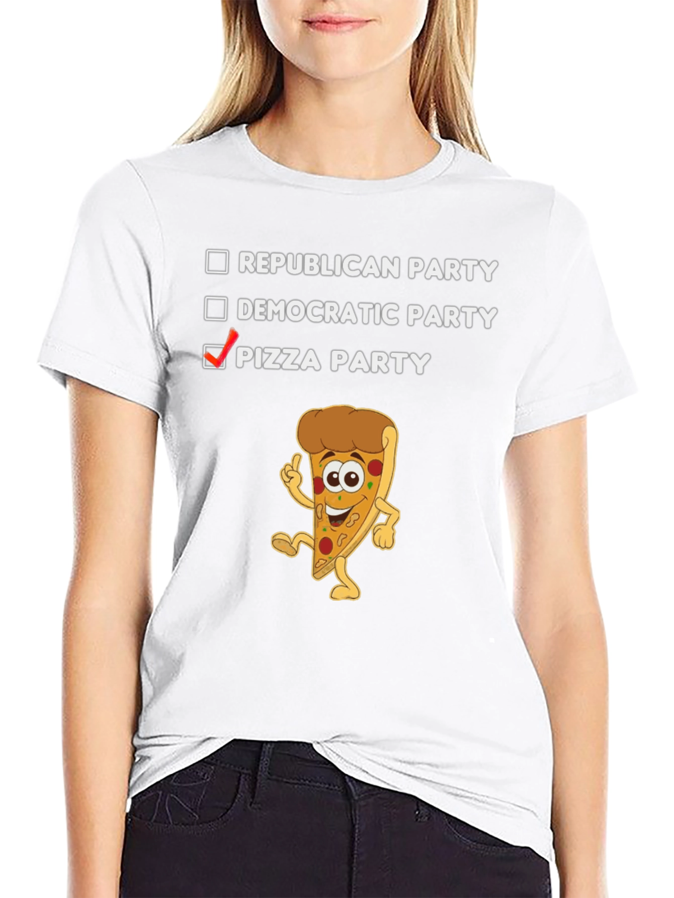 Pizza Party Political T-Shirt Funny Graphic Tee