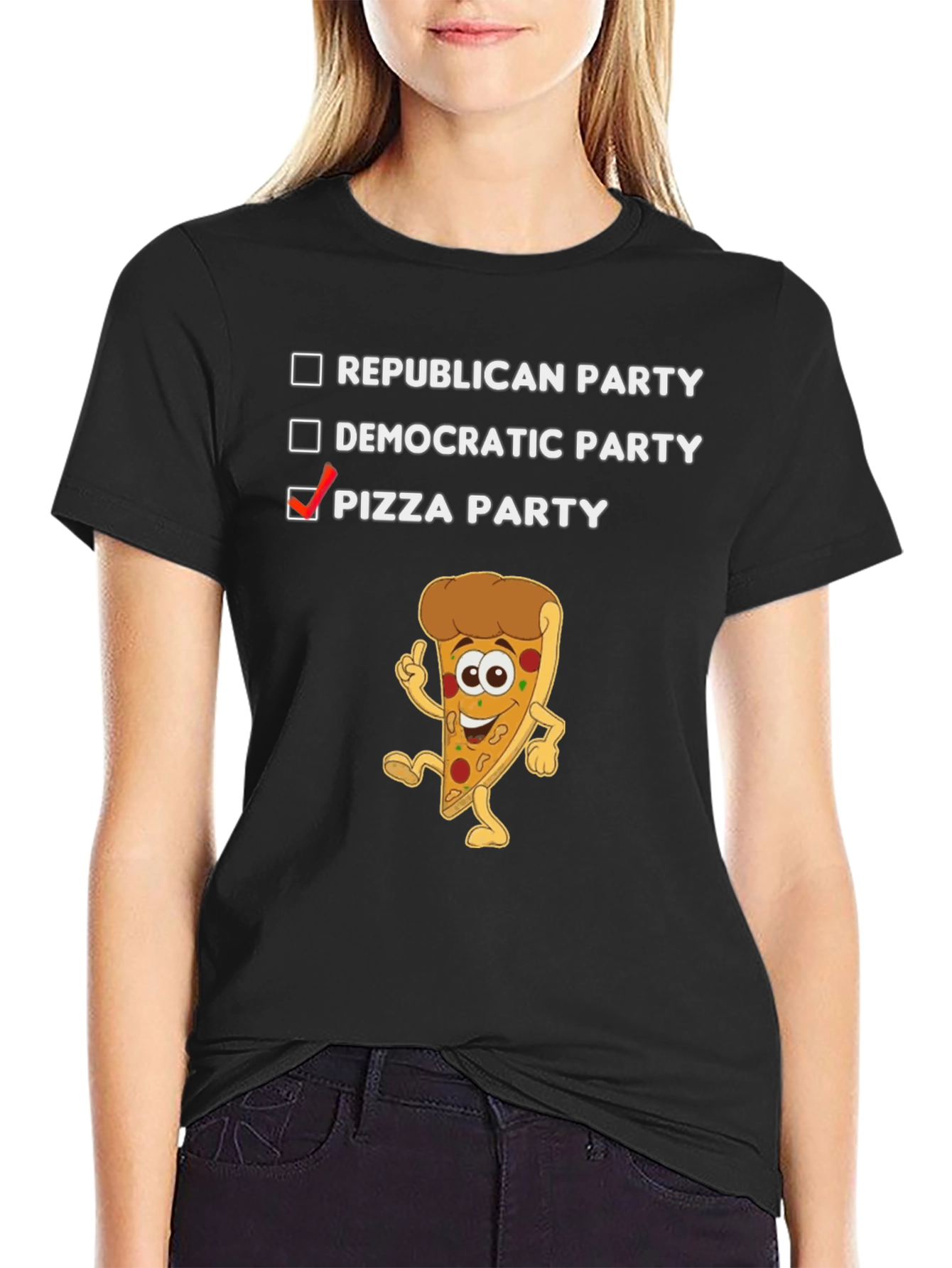 Pizza Party Political T-Shirt Funny Graphic Tee