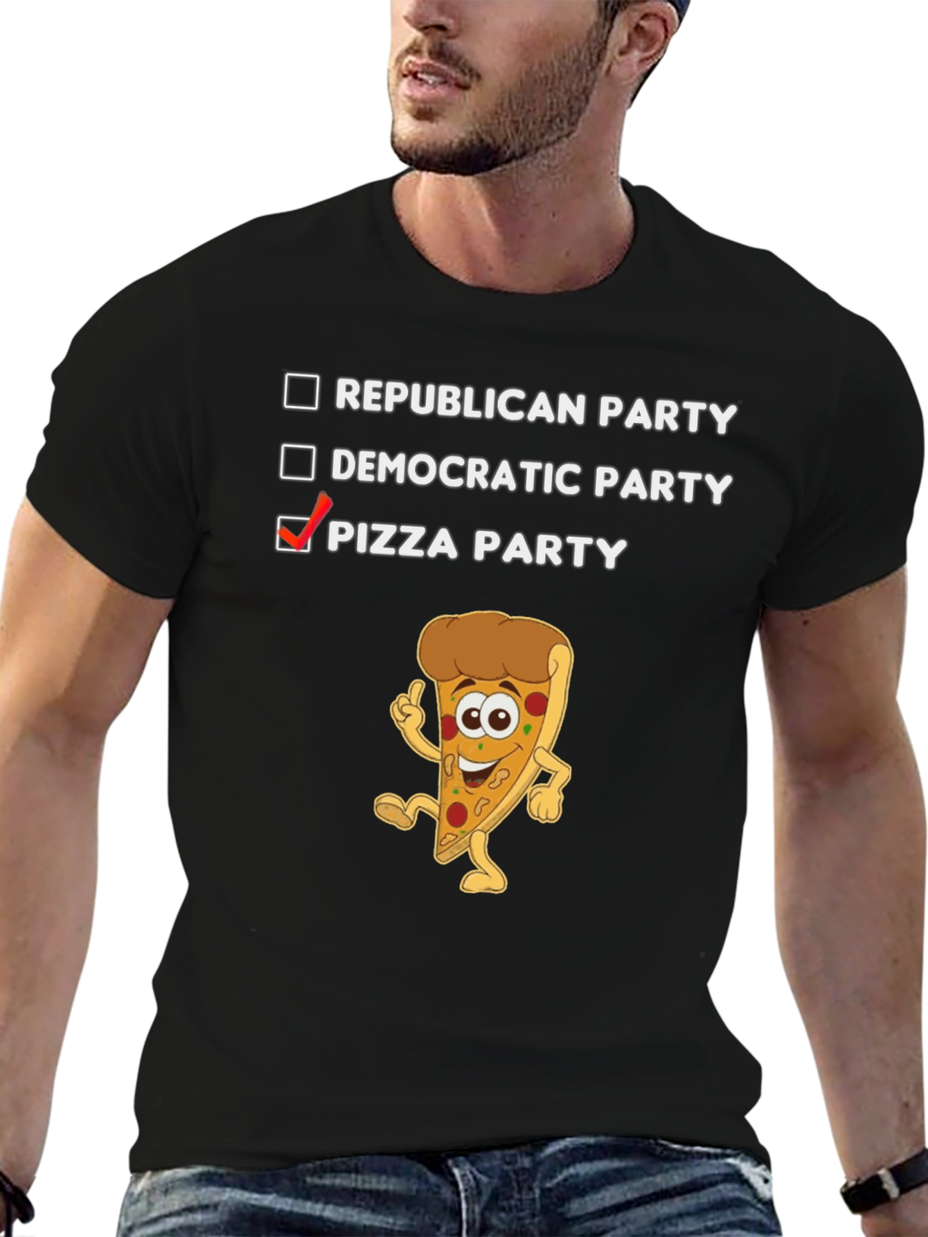 Pizza Party Political T-Shirt Funny Graphic Tee