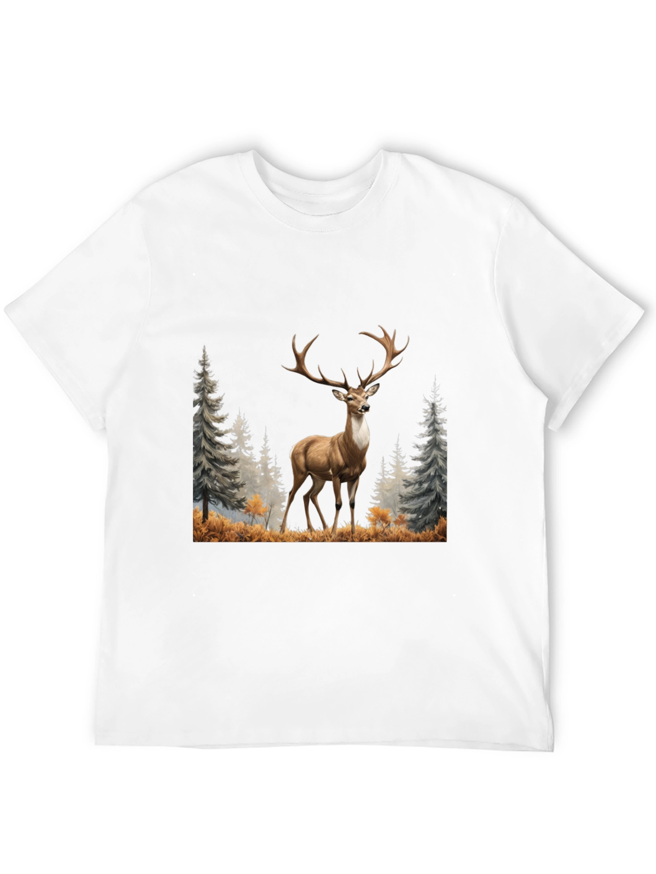 Deer Graphic Tee - Wildlife Inspired Mens T-Shirt