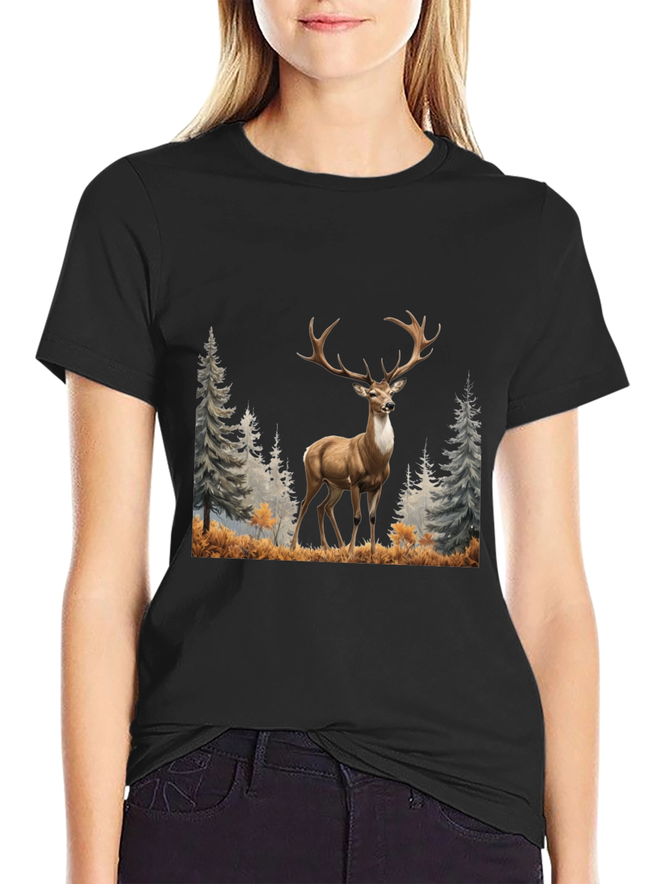 Deer Graphic Tee - Wildlife Inspired Mens T-Shirt