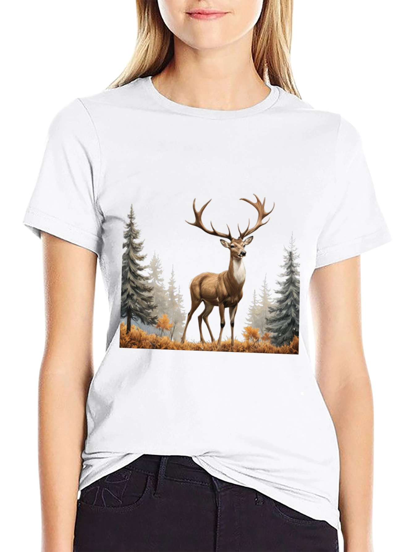 Deer Graphic Tee - Wildlife Inspired Mens T-Shirt