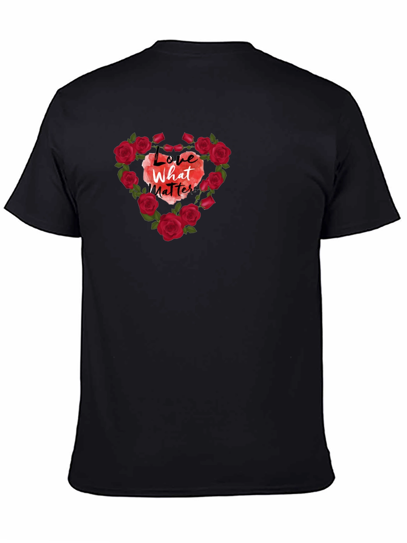 Love What Matters Rose Heart Graphic Tee - Black