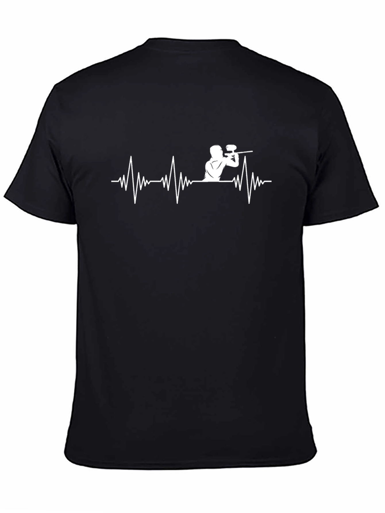 Paintball Heartbeat T-Shirt - Black Cotton Tee