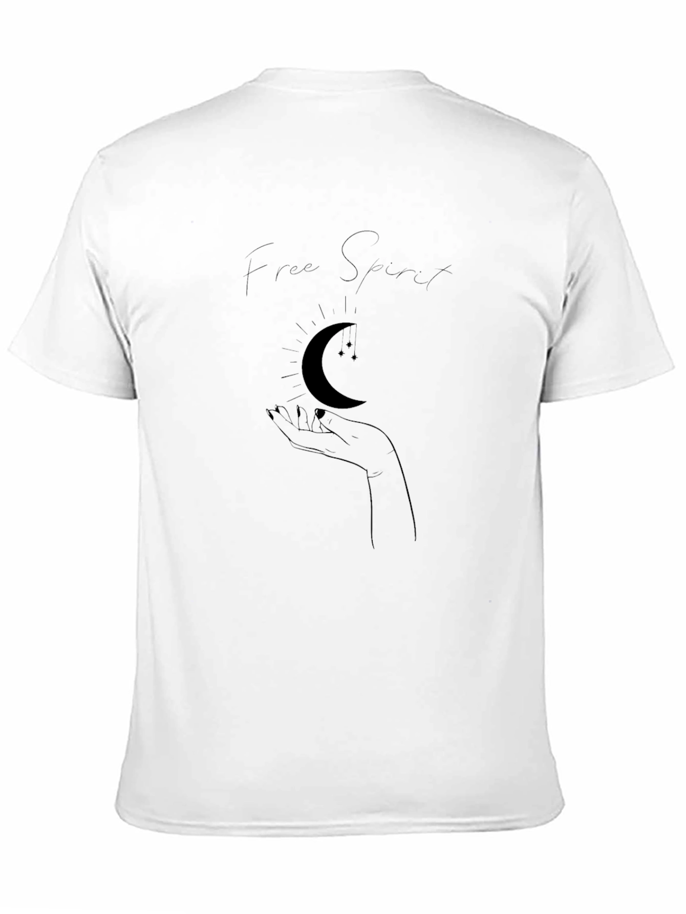 Free Spirit Moon Graphic Black T-Shirt