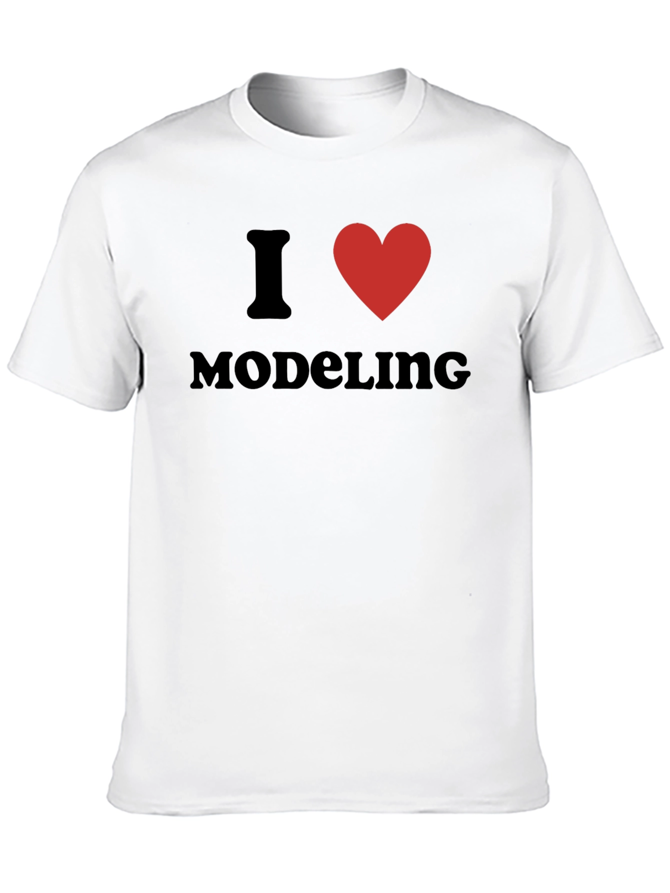 I Love Modeling T-Shirt - Black Cotton Crew Neck