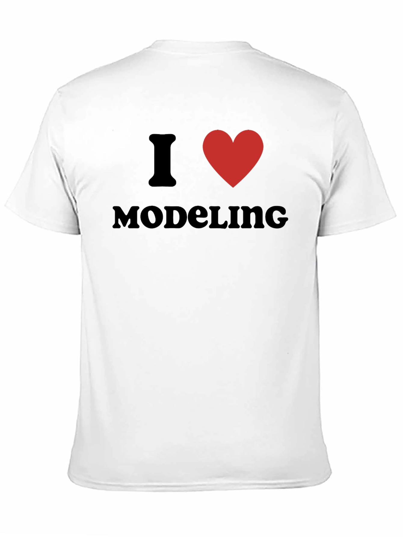 I Love Modeling T-Shirt - Black Cotton Crew Neck