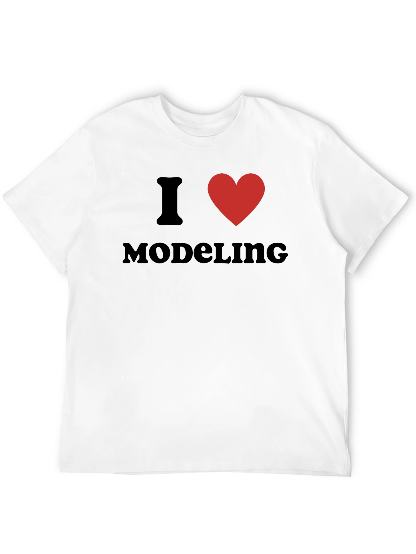 I Love Modeling T-Shirt - Black Cotton Crew Neck