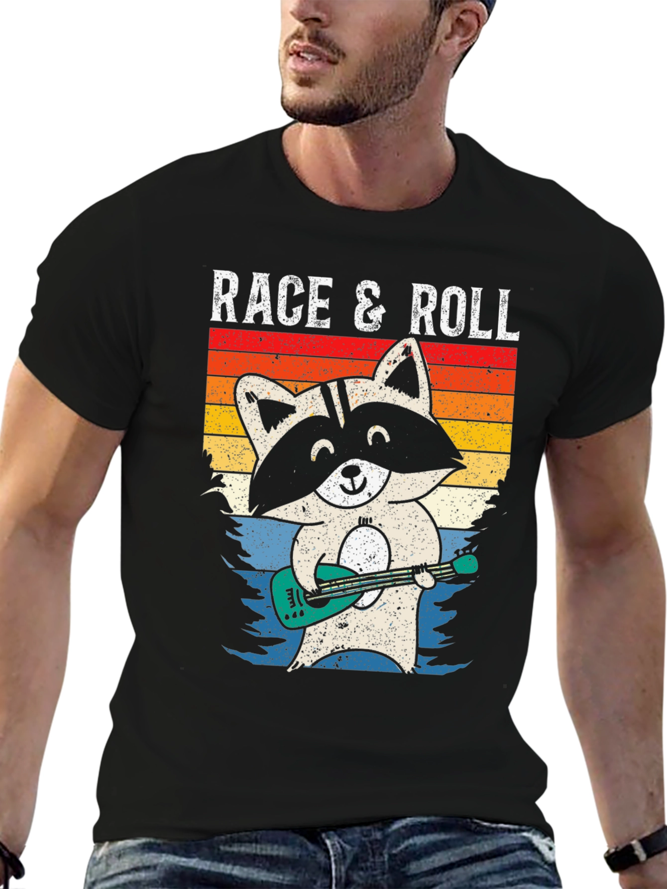 Race & Roll Raccoon Graphic Tee