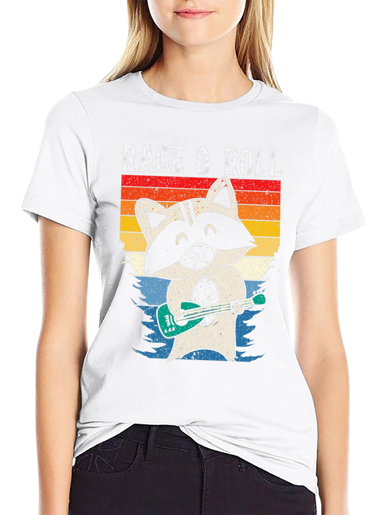 Race & Roll Raccoon Graphic Tee