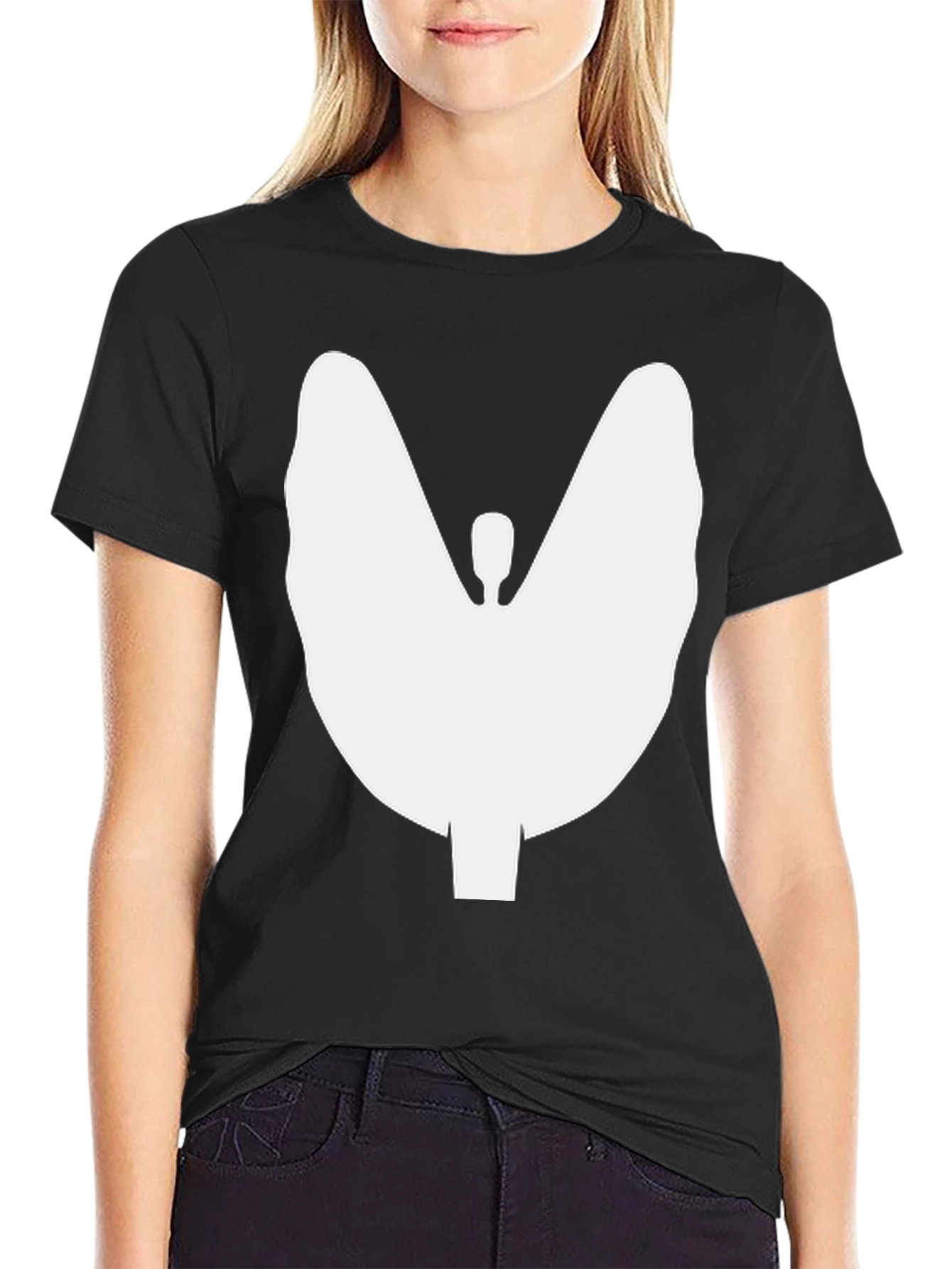 Thyroid Silhouette Graphic T-Shirt - Black