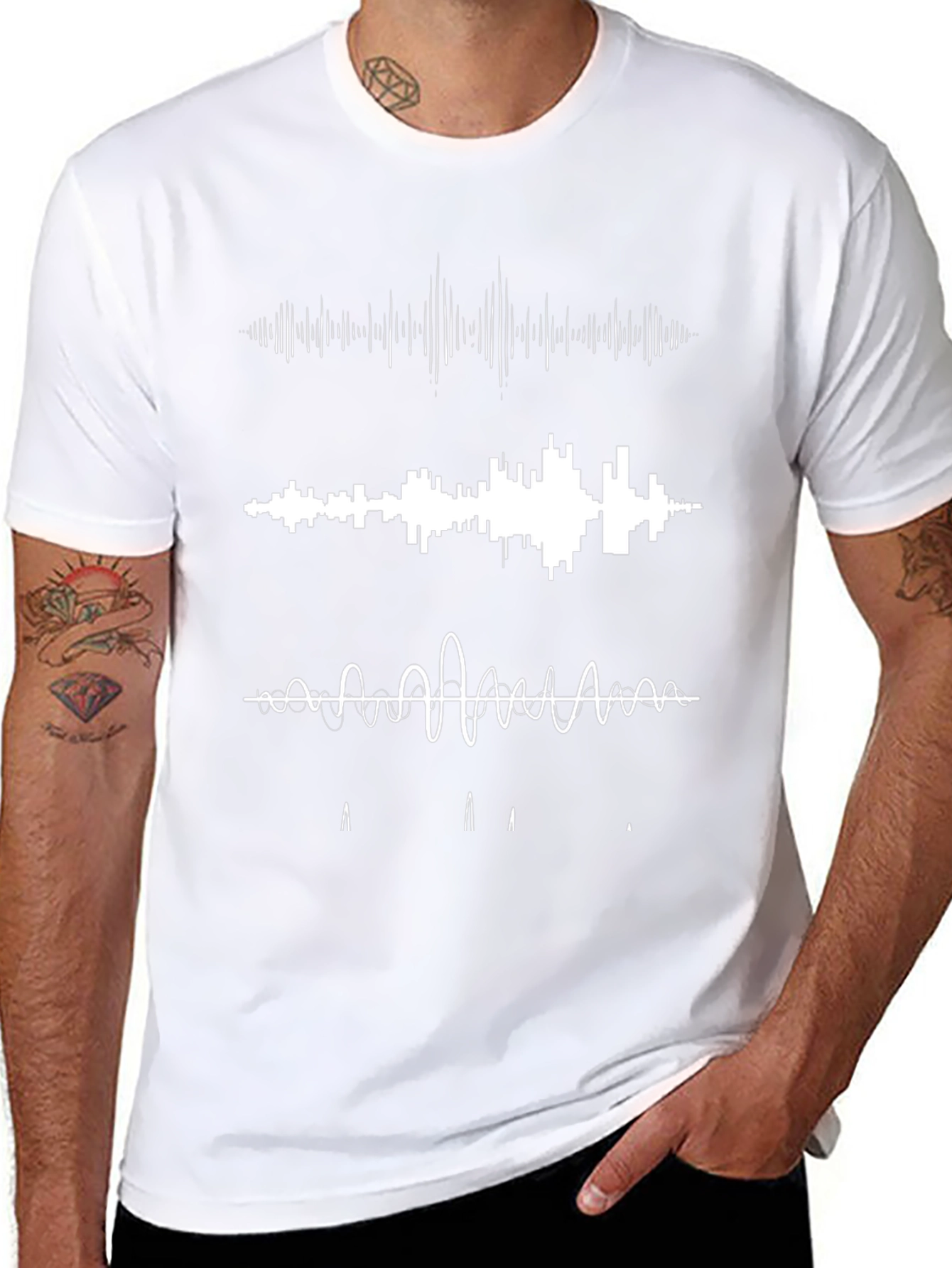 Sound Wave Graphic Black T-Shirt