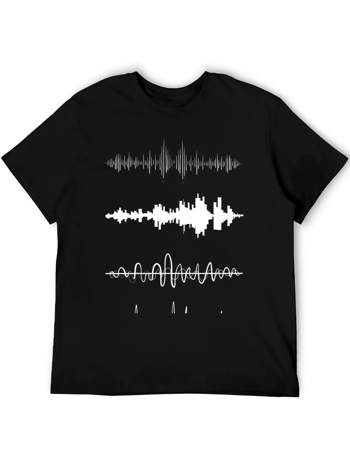 Sound Wave Graphic Black T-Shirt