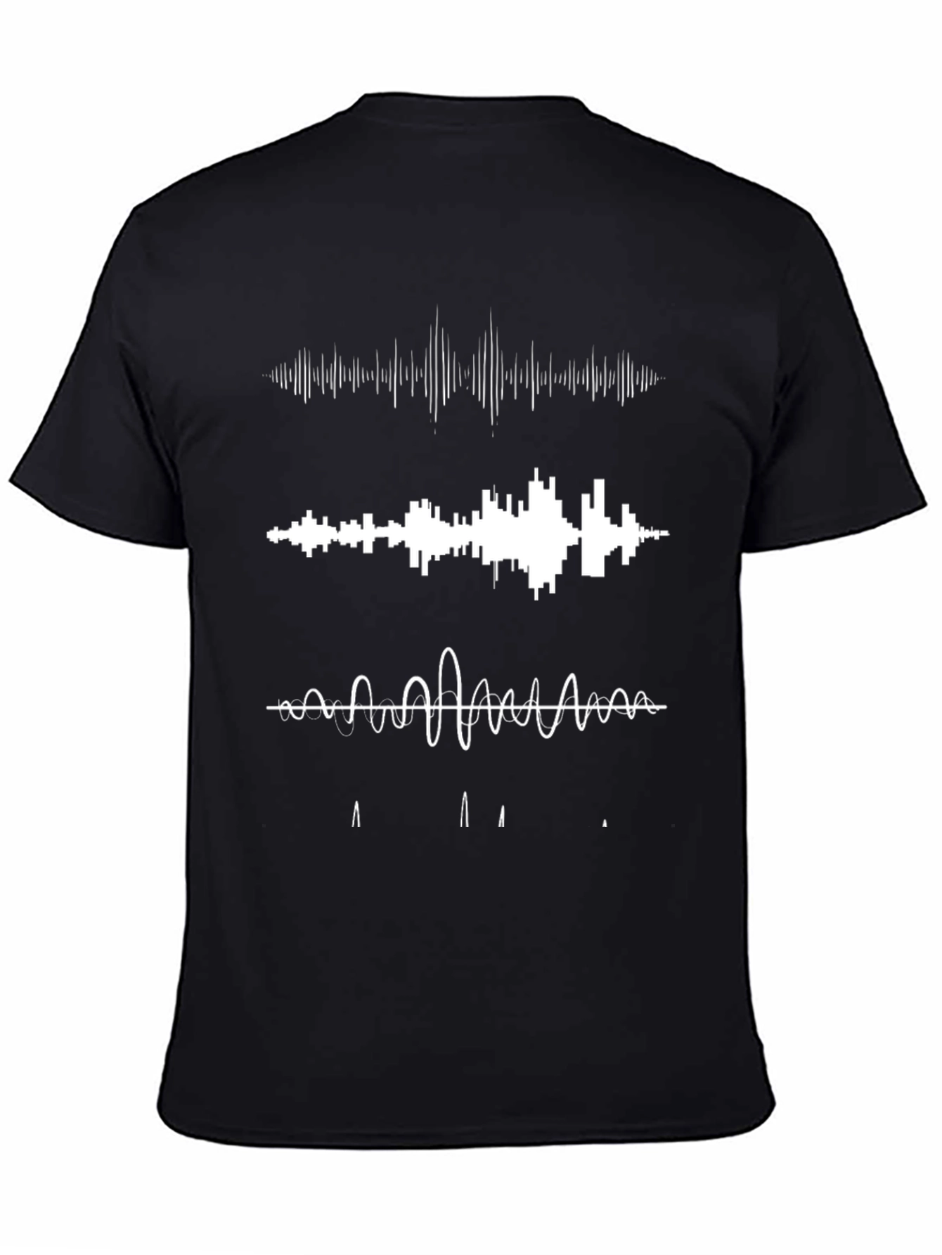 Sound Wave Graphic Black T-Shirt