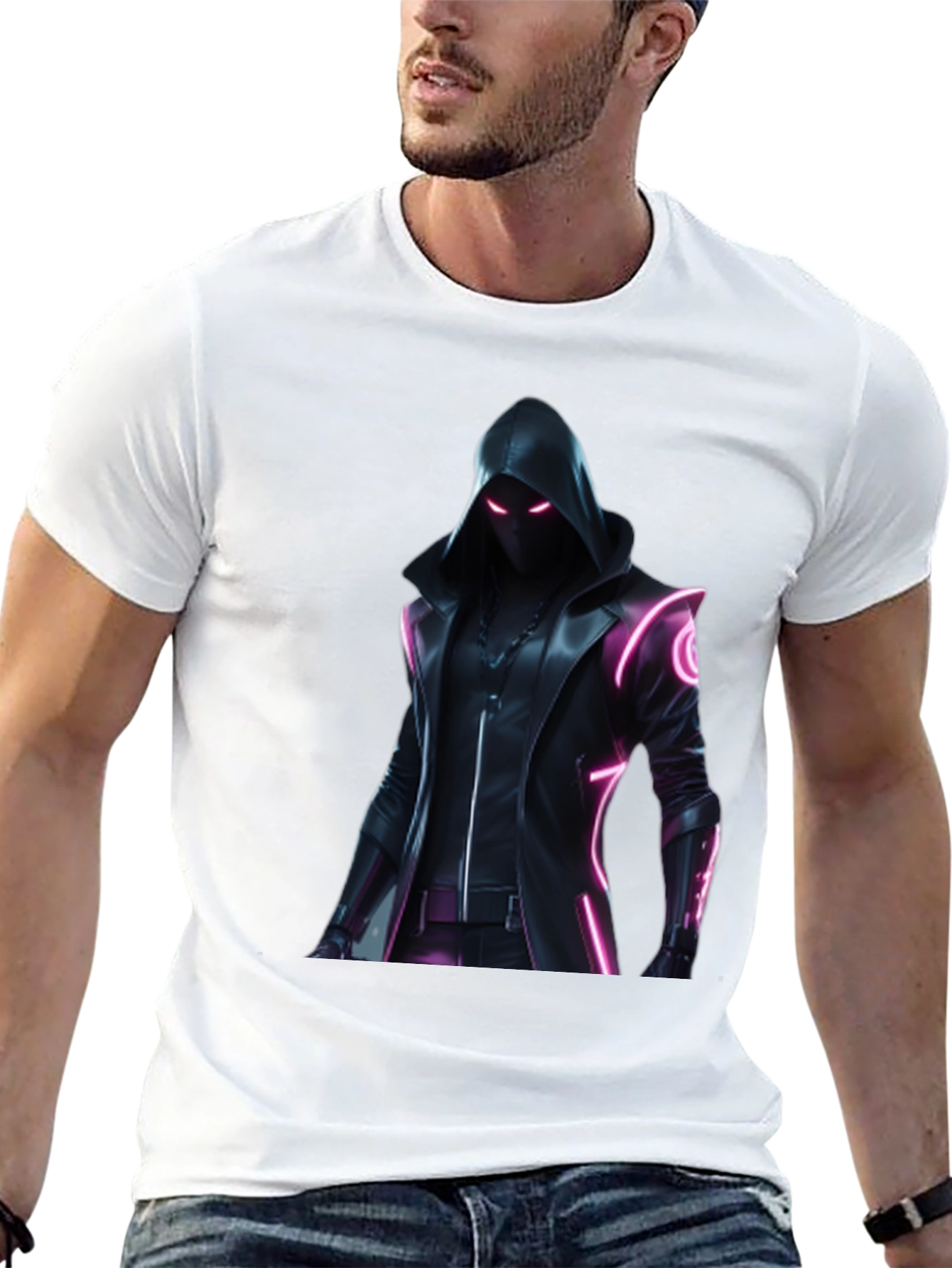 Cyberpunk Hooded Graphic T-Shirt
