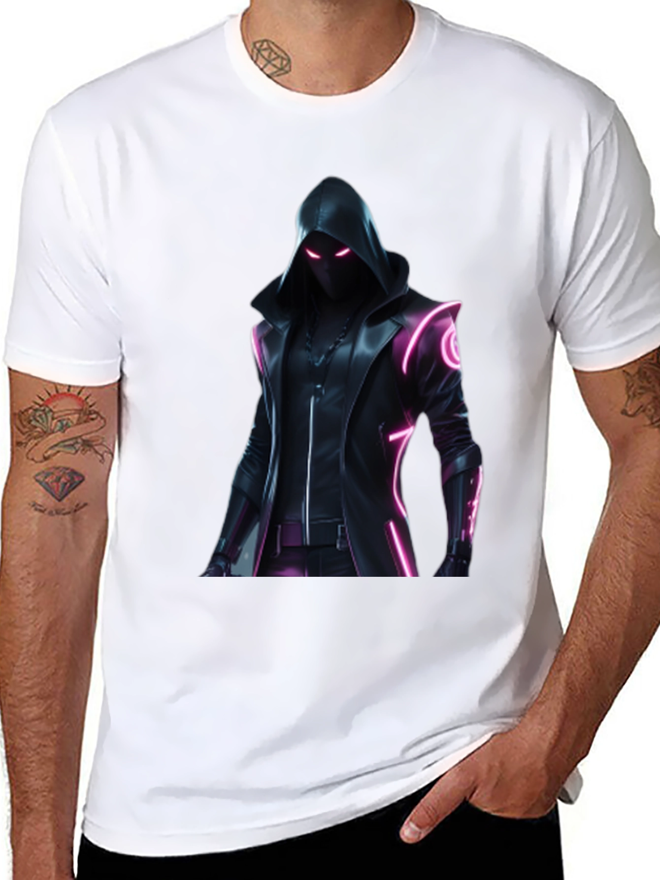 Cyberpunk Hooded Graphic T-Shirt