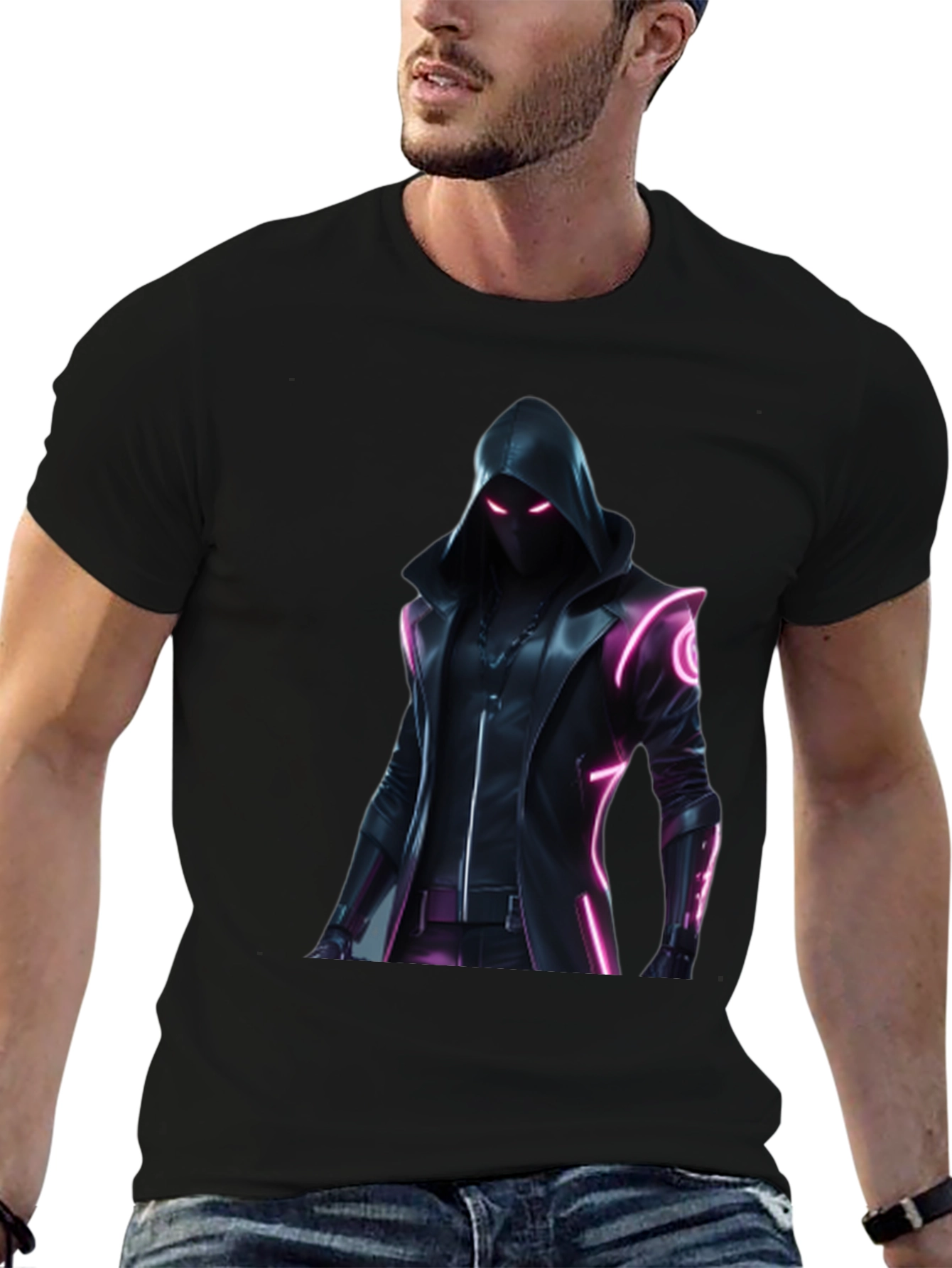 Cyberpunk Hooded Graphic T-Shirt