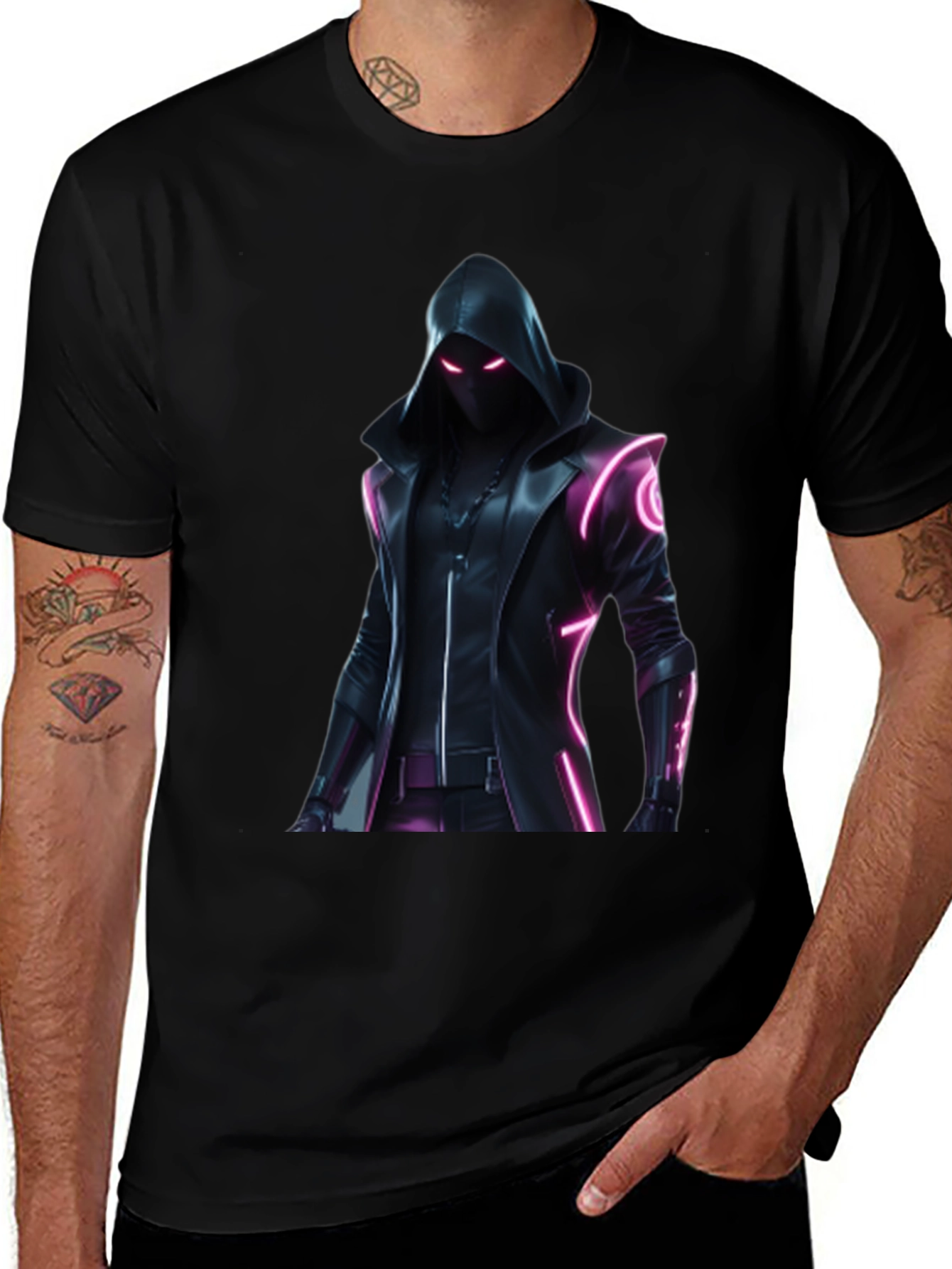 Cyberpunk Hooded Graphic T-Shirt