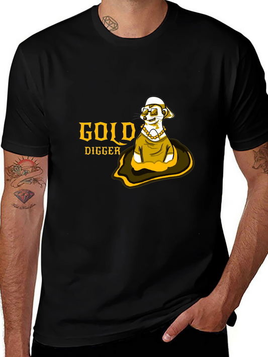 Gold Digger Meerkat Graphic Tee - Black