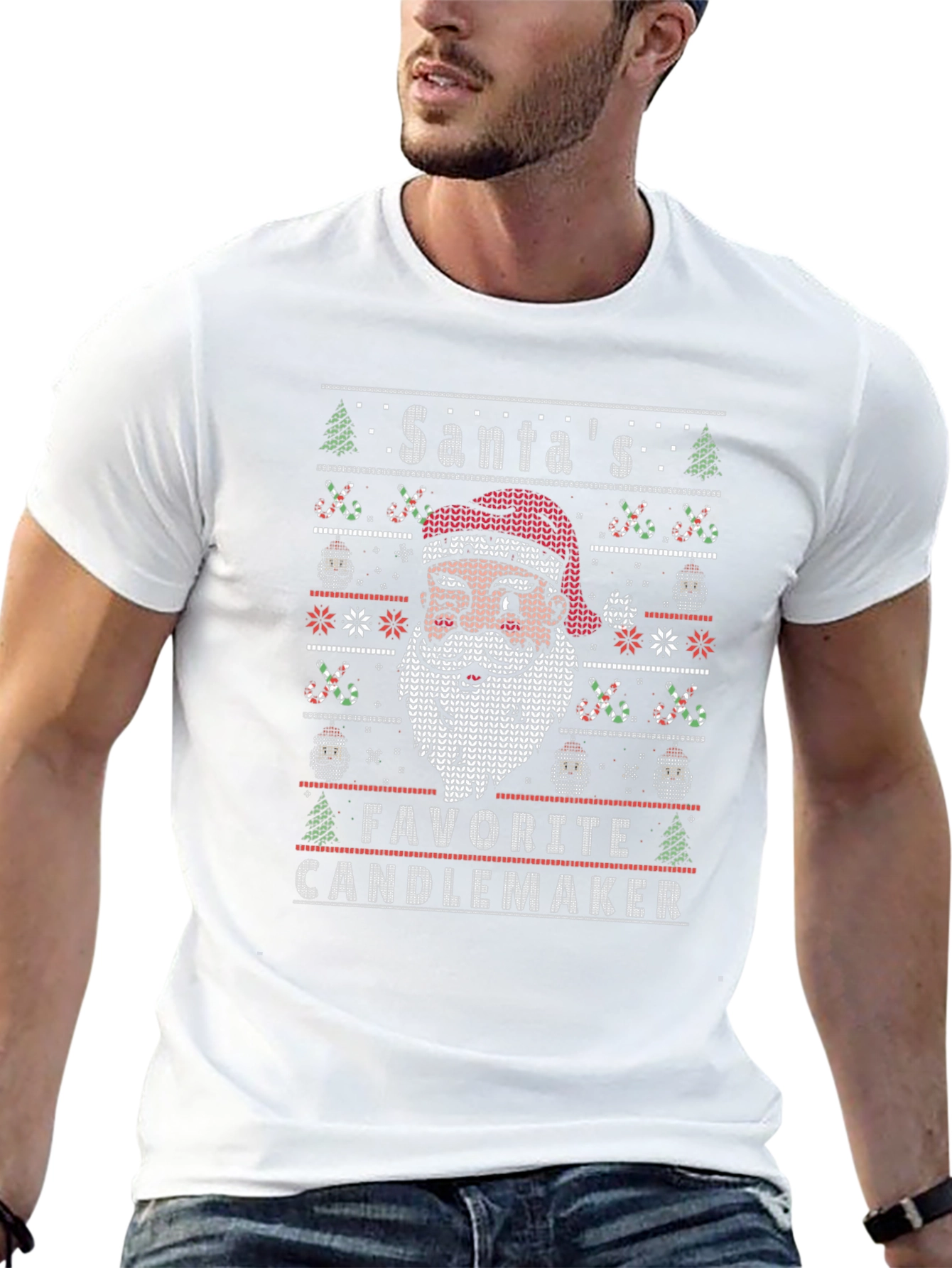 Santas Favorite Candlemaker Christmas Knit Pattern Tee
