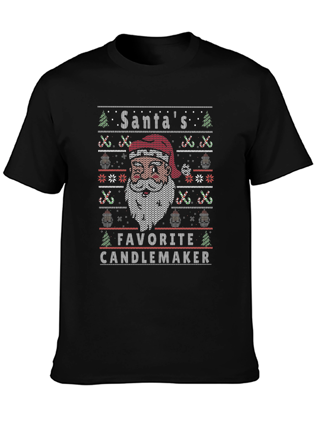 Santas Favorite Candlemaker Christmas Knit Pattern Tee