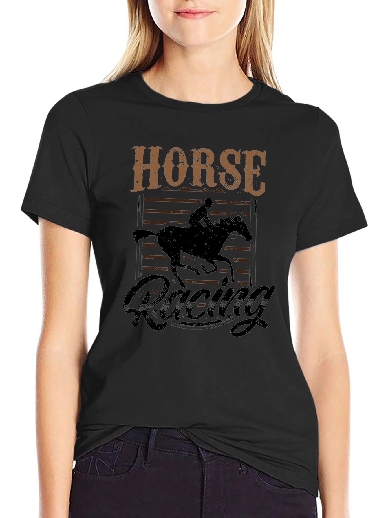 Horse Racing Graphic T-Shirt - Equestrian Style