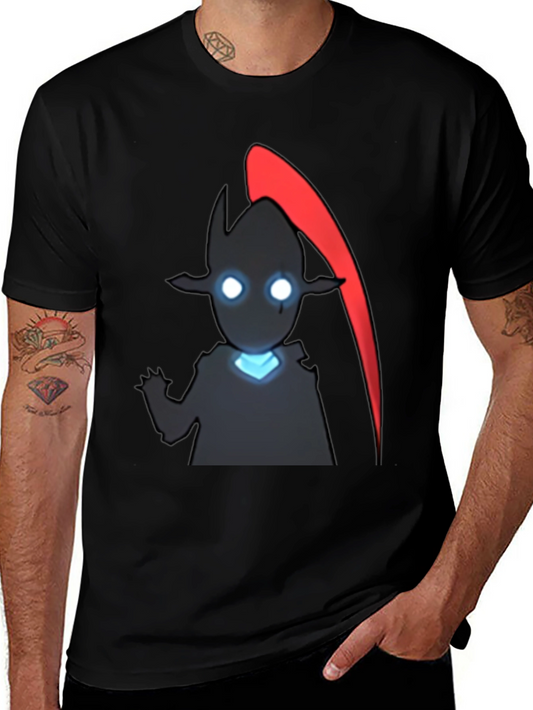 Anime Shadow Character Graphic Tee - Black