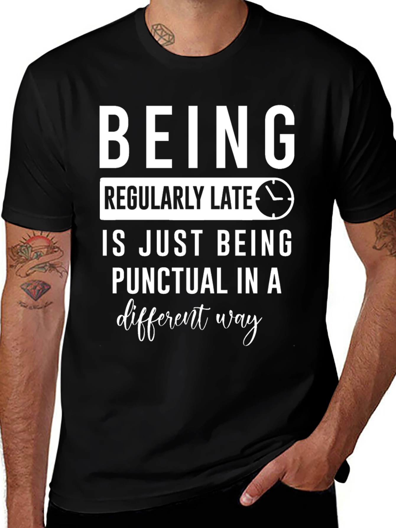 Regularly Late Punctual T-Shirt Funny Sarcastic Humor