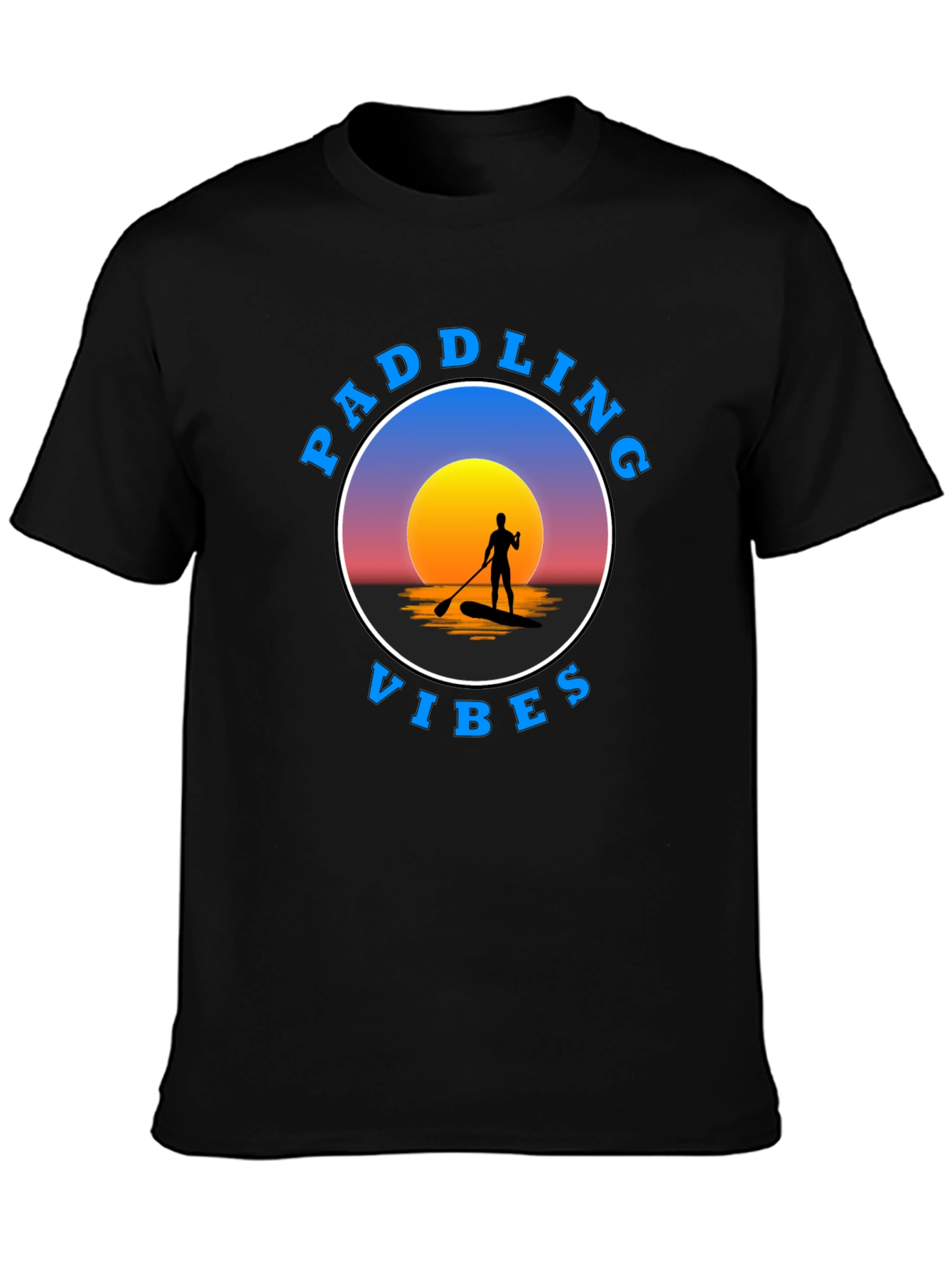 Paddling Vibes Graphic Tee - Sunset Paddleboard Design
