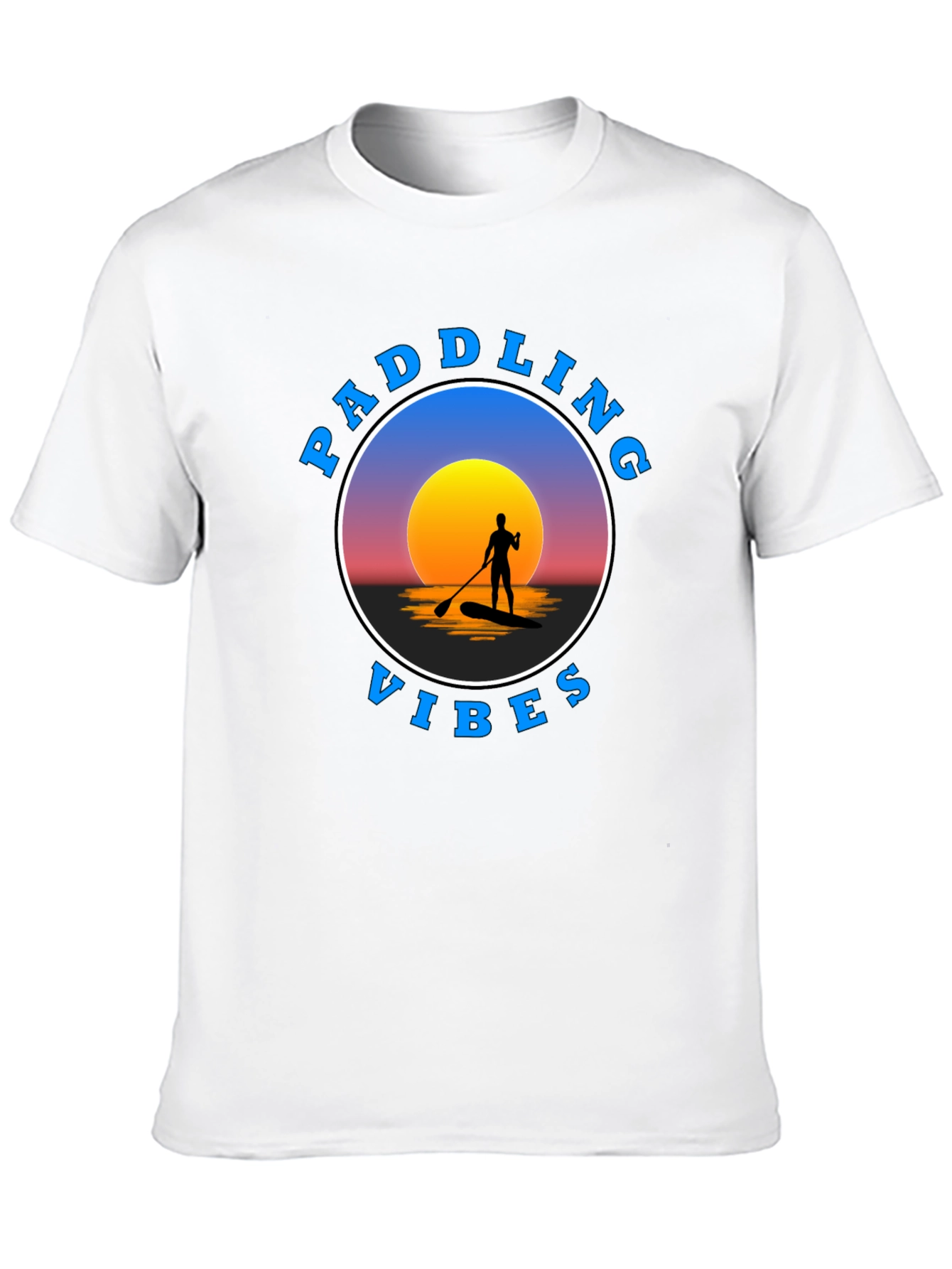 Paddling Vibes Graphic Tee - Sunset Paddleboard Design