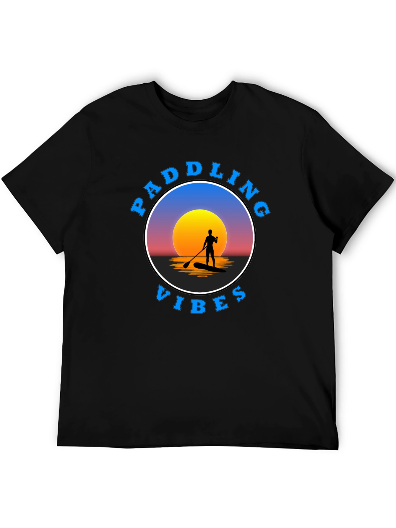 Paddling Vibes Graphic Tee - Sunset Paddleboard Design