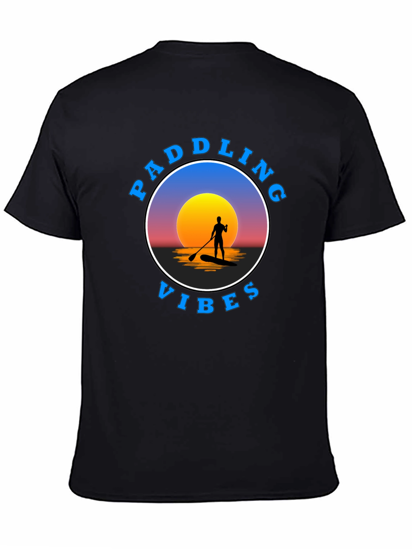 Paddling Vibes Graphic Tee - Sunset Paddleboard Design