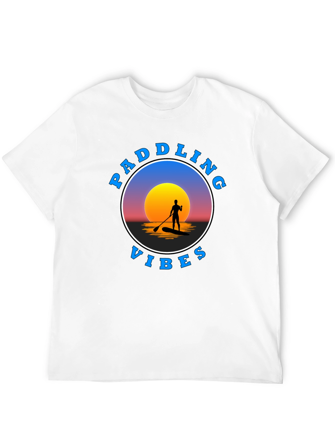 Paddling Vibes Graphic Tee - Sunset Paddleboard Design