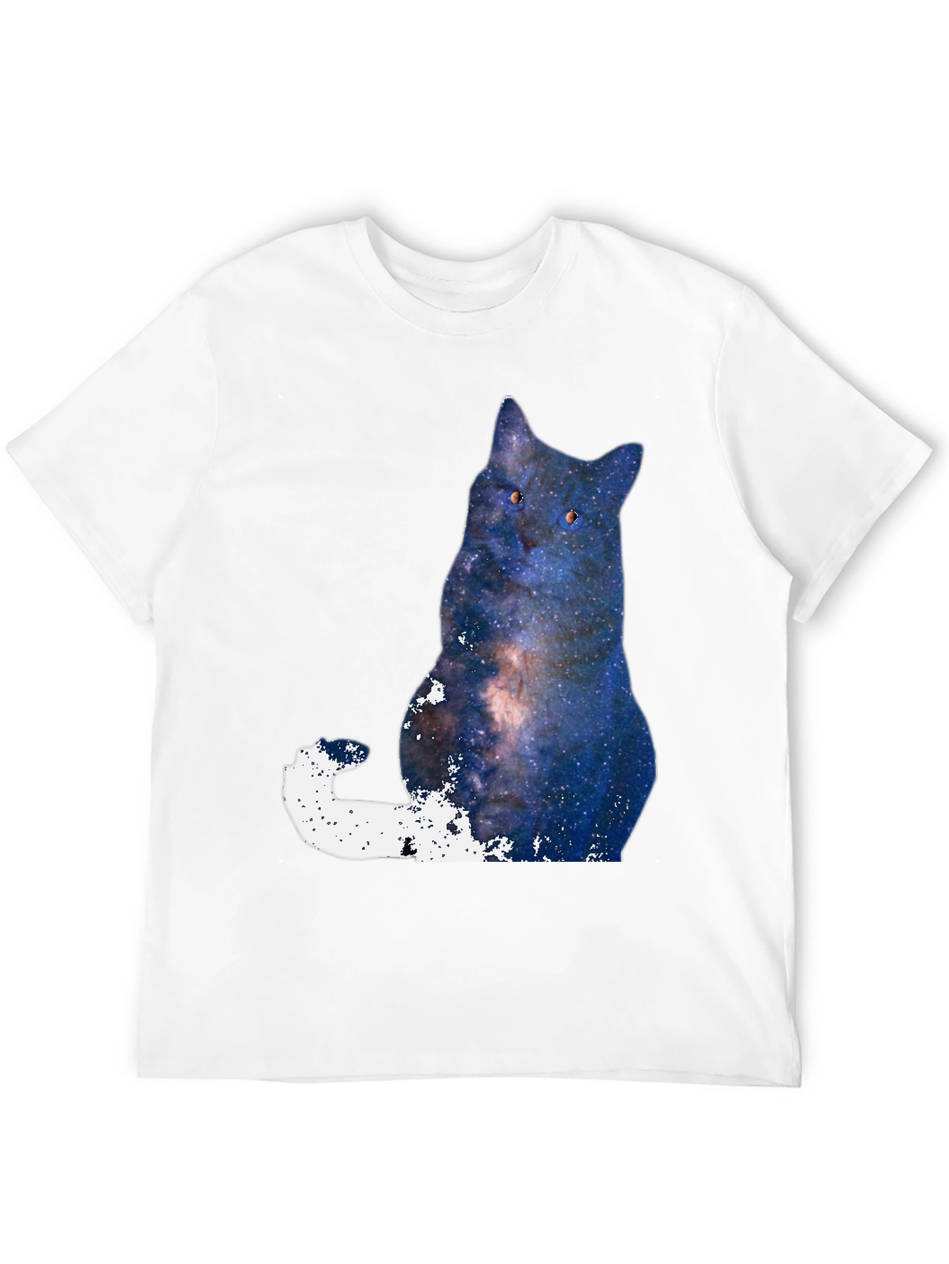 Galaxy Cat Graphic T-Shirt - Mens Black Tee