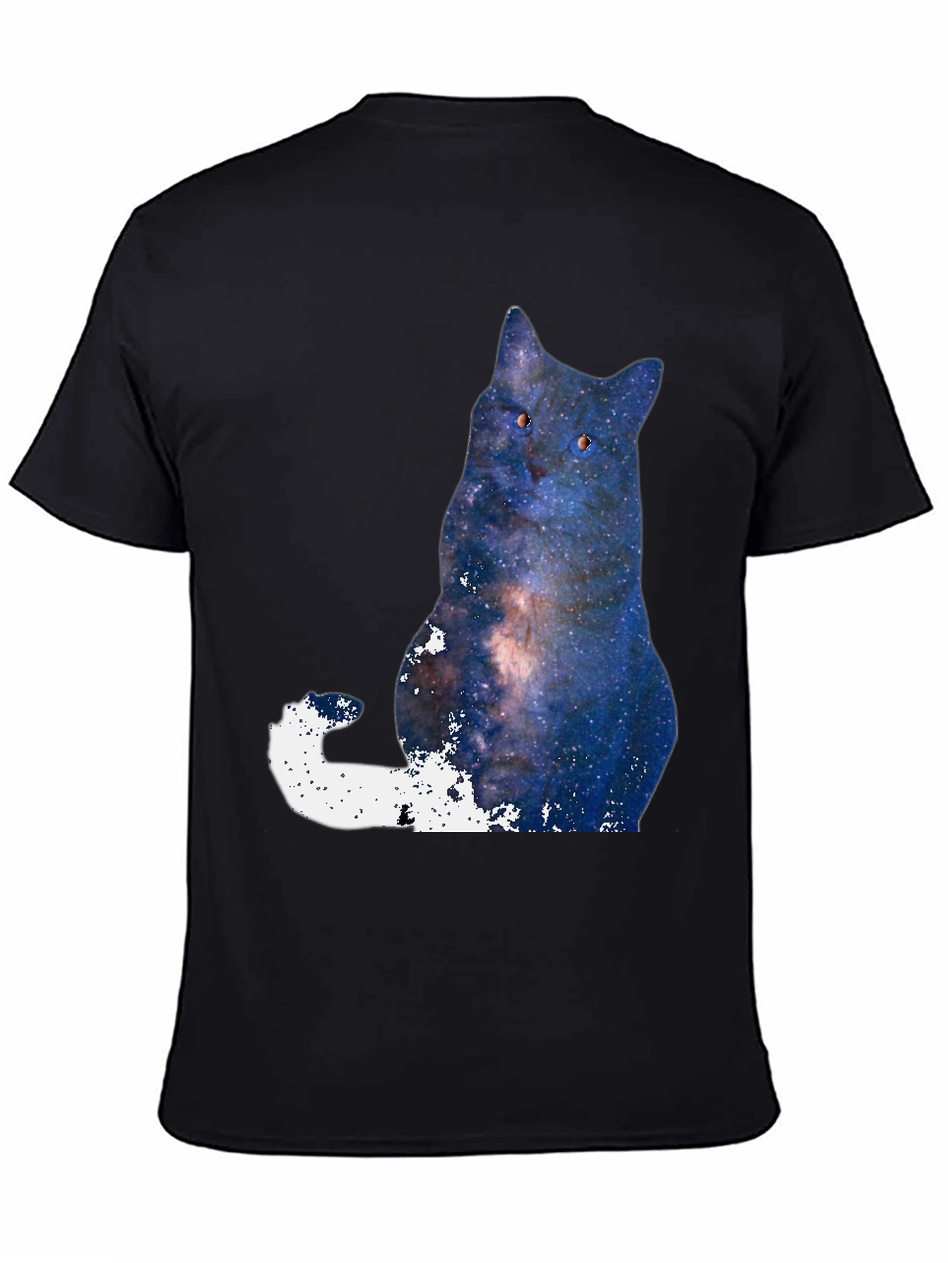 Galaxy Cat Graphic T-Shirt - Mens Black Tee