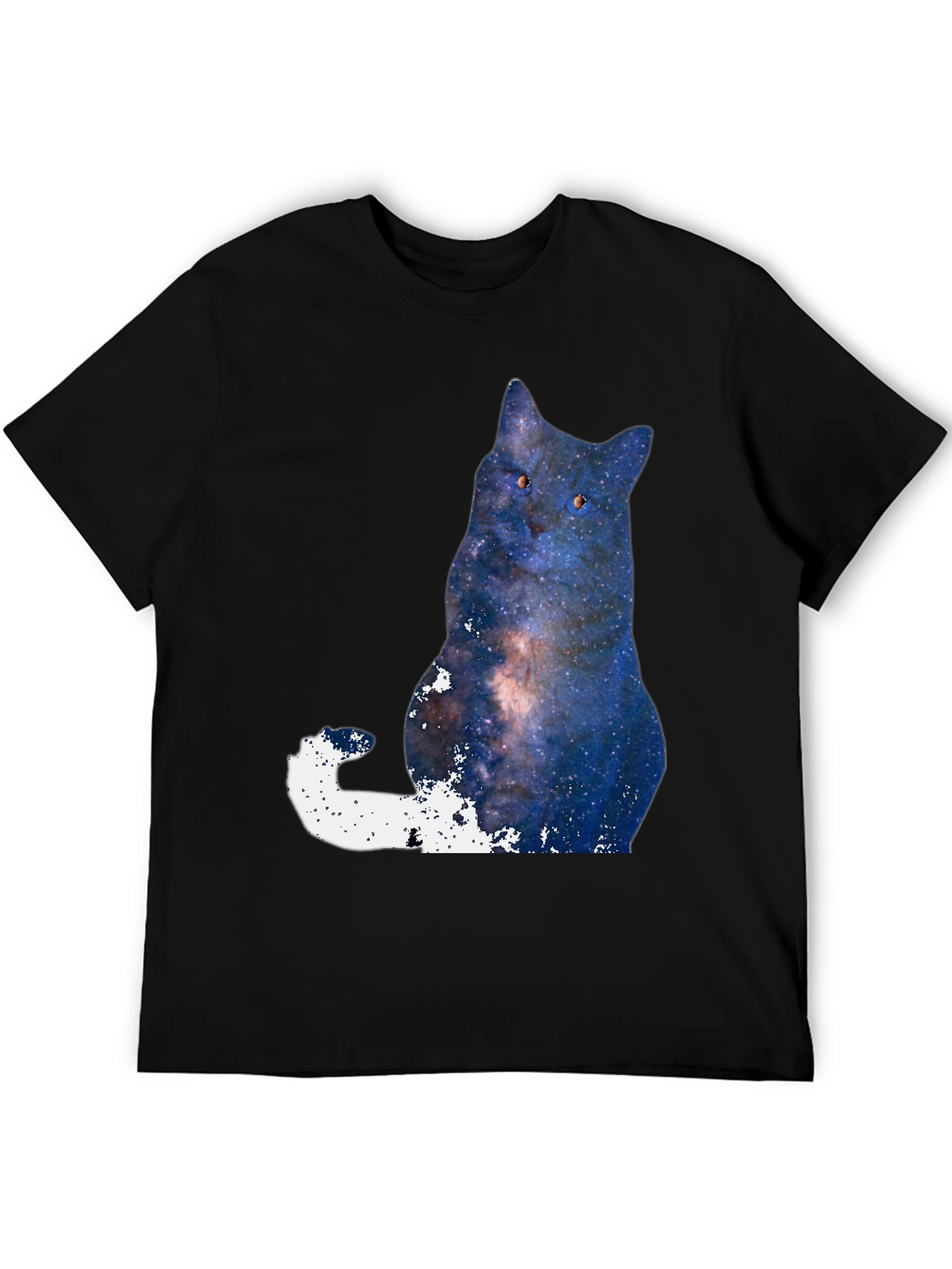 Galaxy Cat Graphic T-Shirt - Mens Black Tee