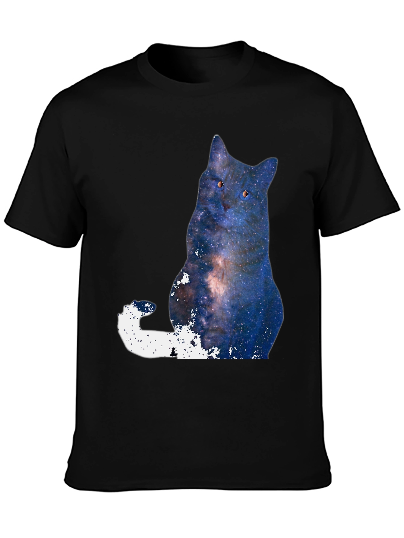 Galaxy Cat Graphic T-Shirt - Mens Black Tee