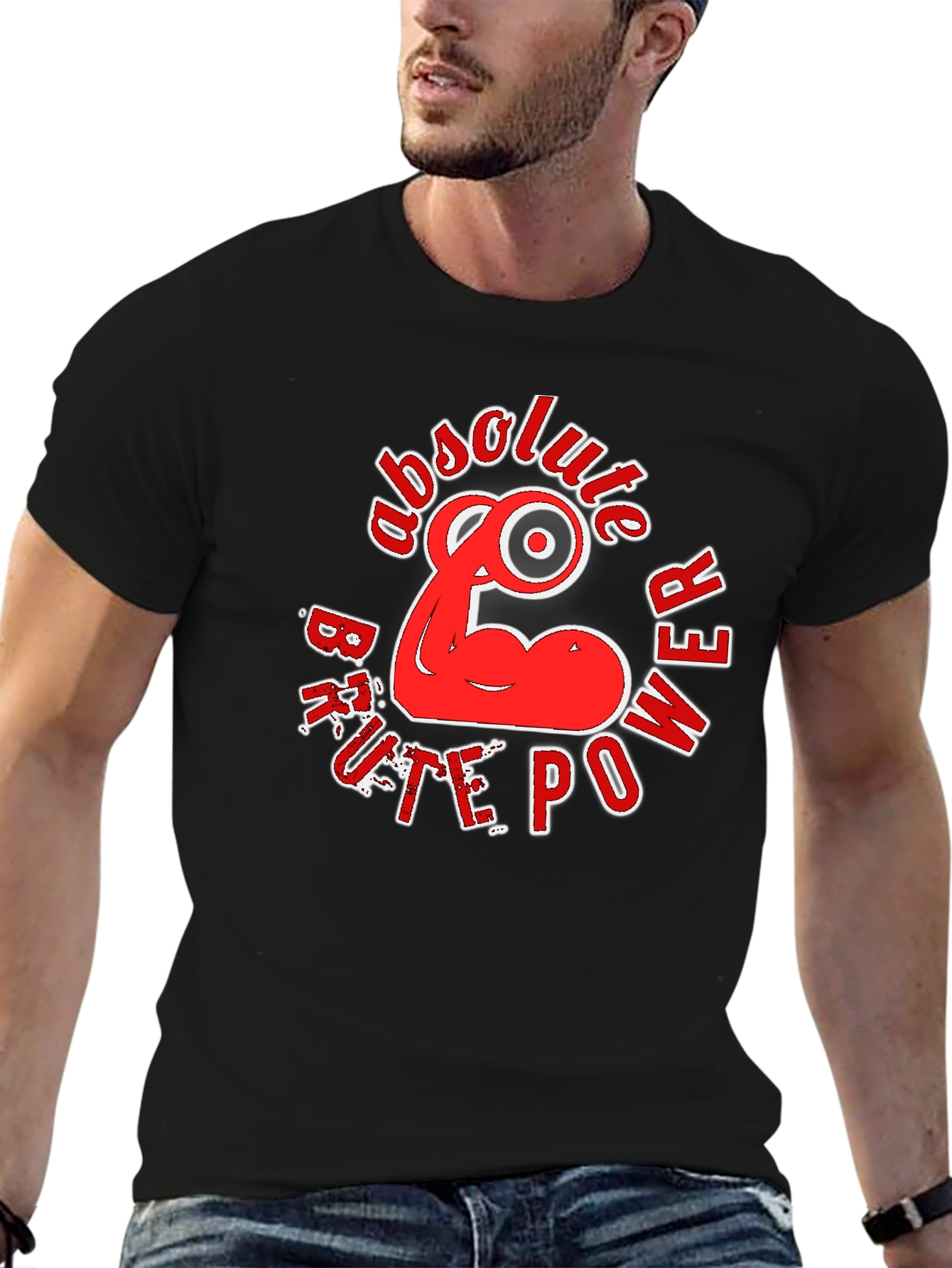 Absolute Power T-Shirt - Black Red Graphic Design