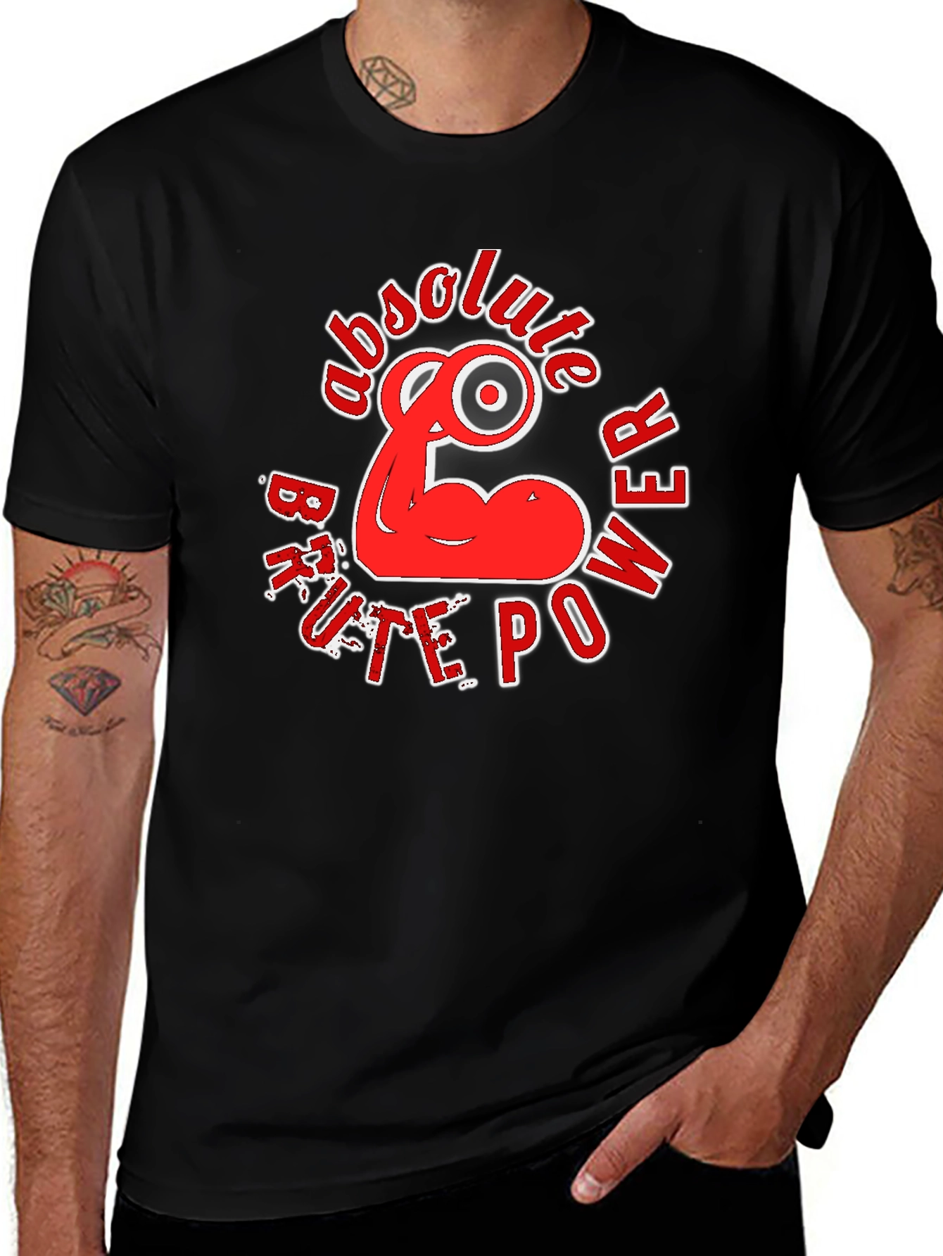 Absolute Power T-Shirt - Black Red Graphic Design