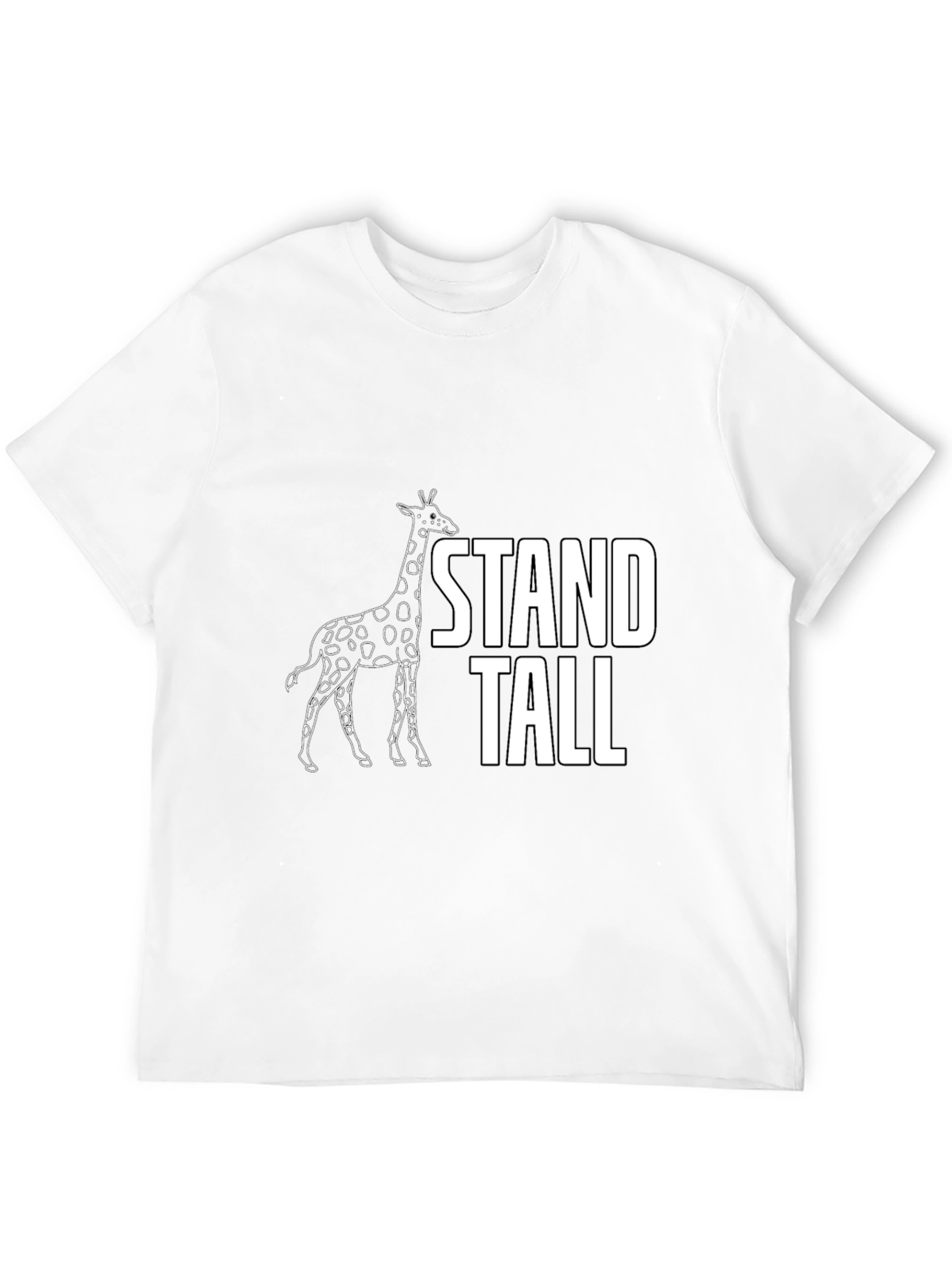Stand Tall Giraffe Graphic Tee - Black Cotton T-Shirt