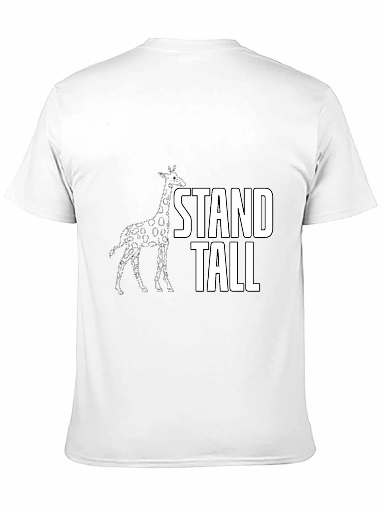 Stand Tall Giraffe Graphic Tee - Black Cotton T-Shirt