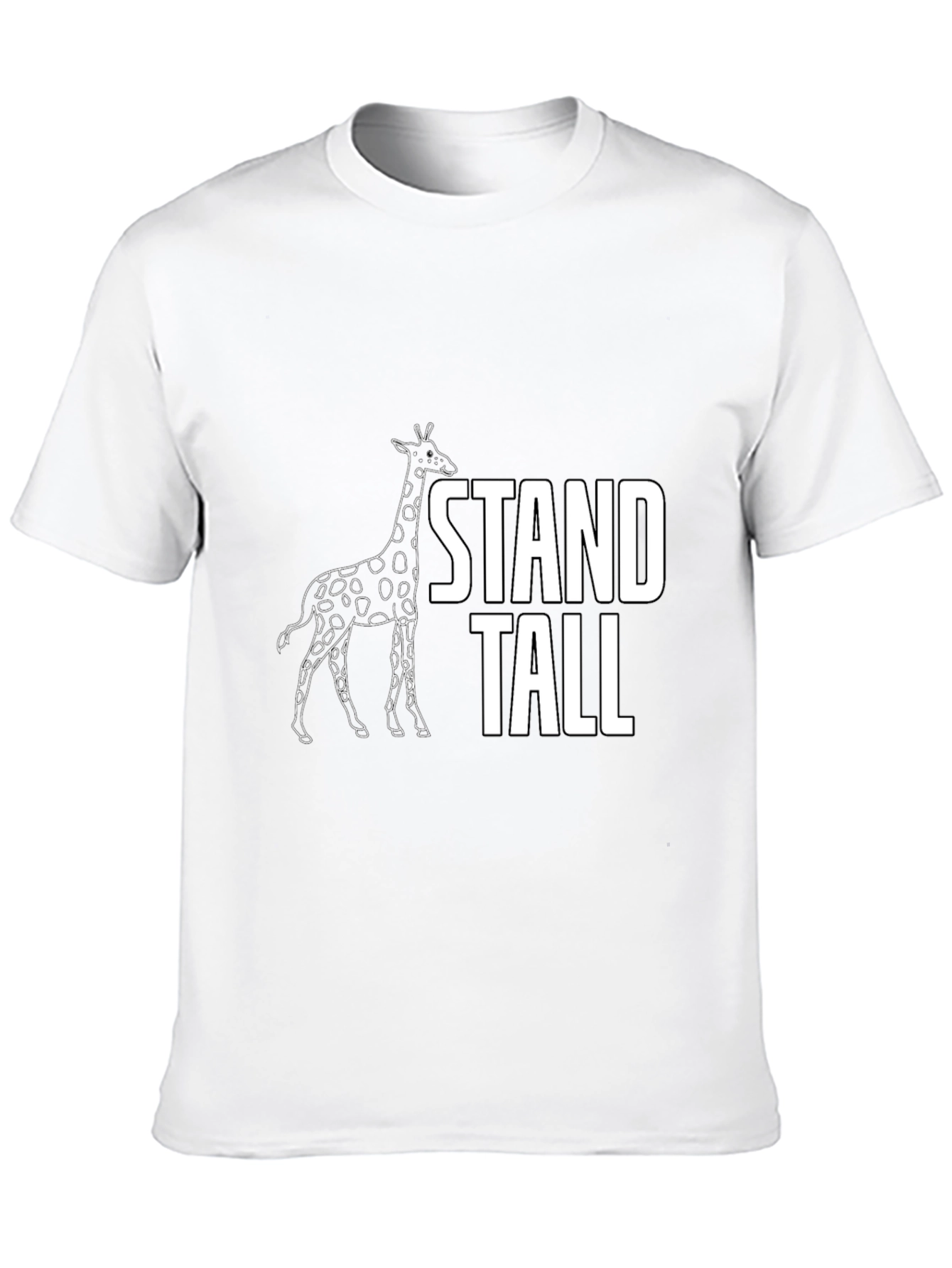 Stand Tall Giraffe Graphic Tee - Black Cotton T-Shirt