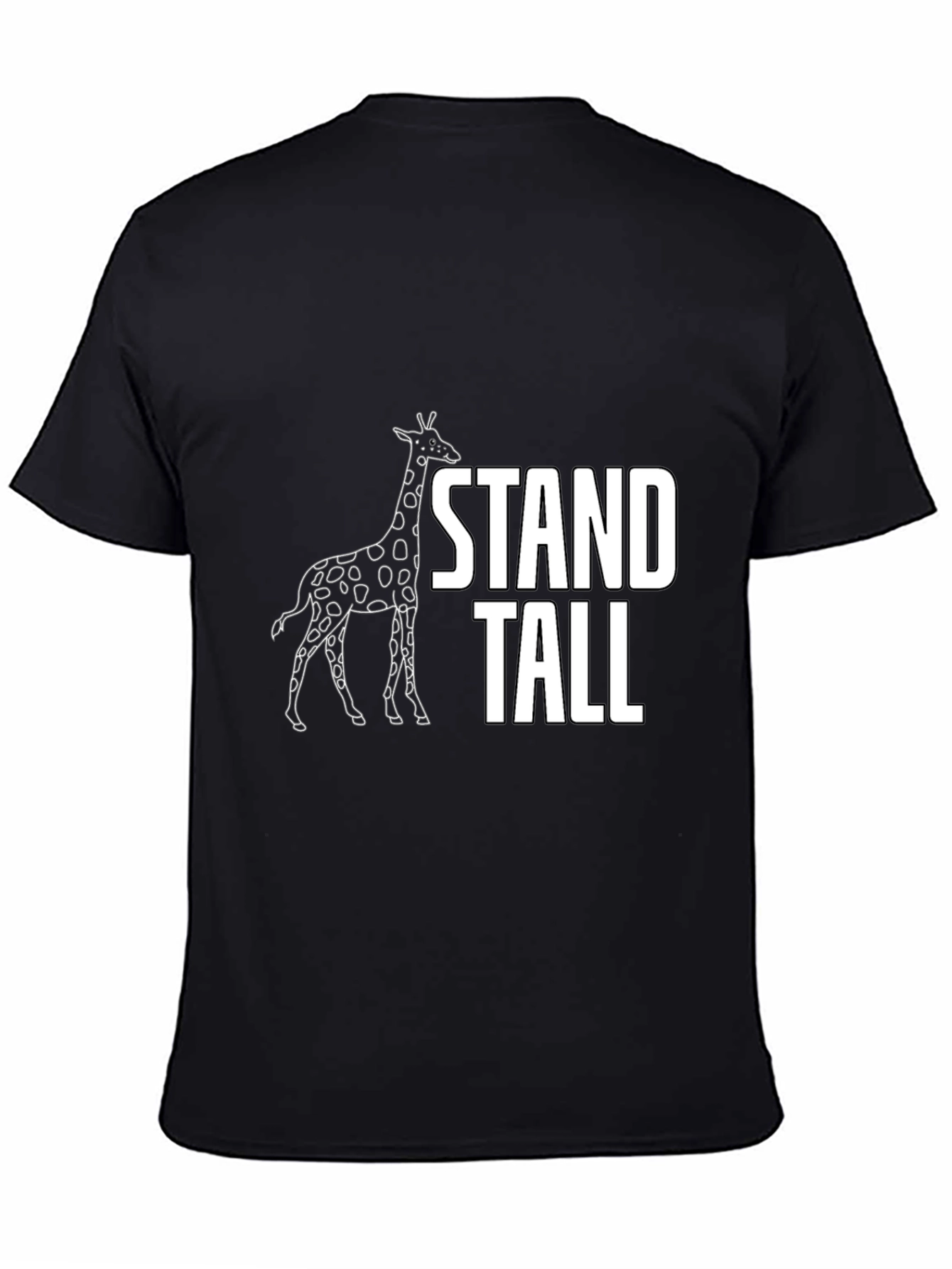 Stand Tall Giraffe Graphic Tee - Black Cotton T-Shirt